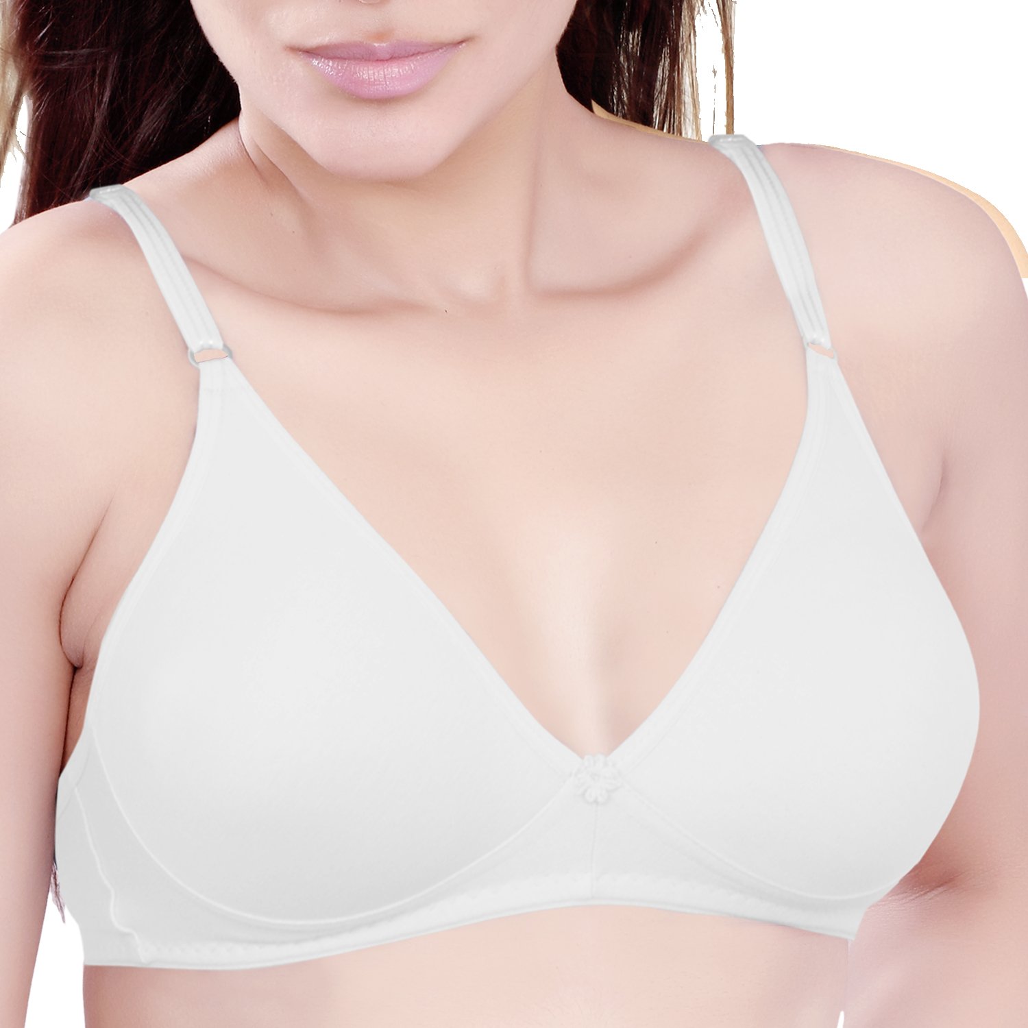 Care n Care Cotton T Shirt Seamless Nonwire Zing White B cup