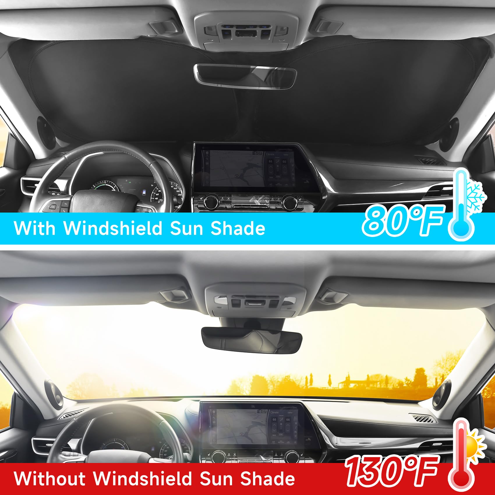 Sun Shade Sunshade For Mazda CX-30 2019-2024 2025 2026 Windshield Cover, 4-Layers Sun Shield