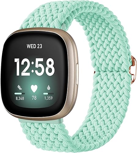 Vista 147 de Maledan Banda elástica trenzada compatible con Fitbit Sense/Versa 3/4 y Sense 2, correa elástica suave para reloj inteligente, accesorio