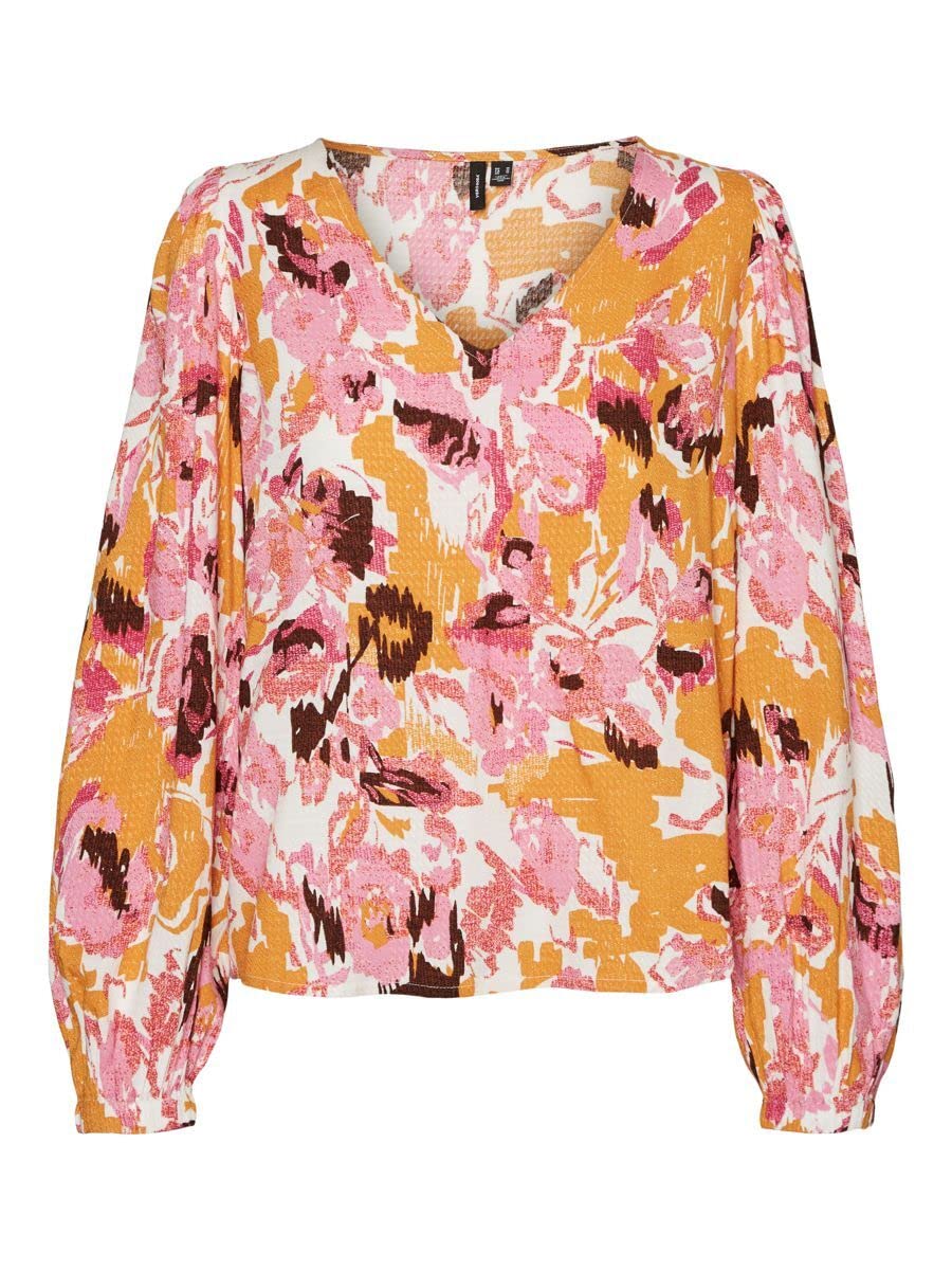VERO MODA CURVE Vmlis LS Top Wvn Cur Blusas para Mujer