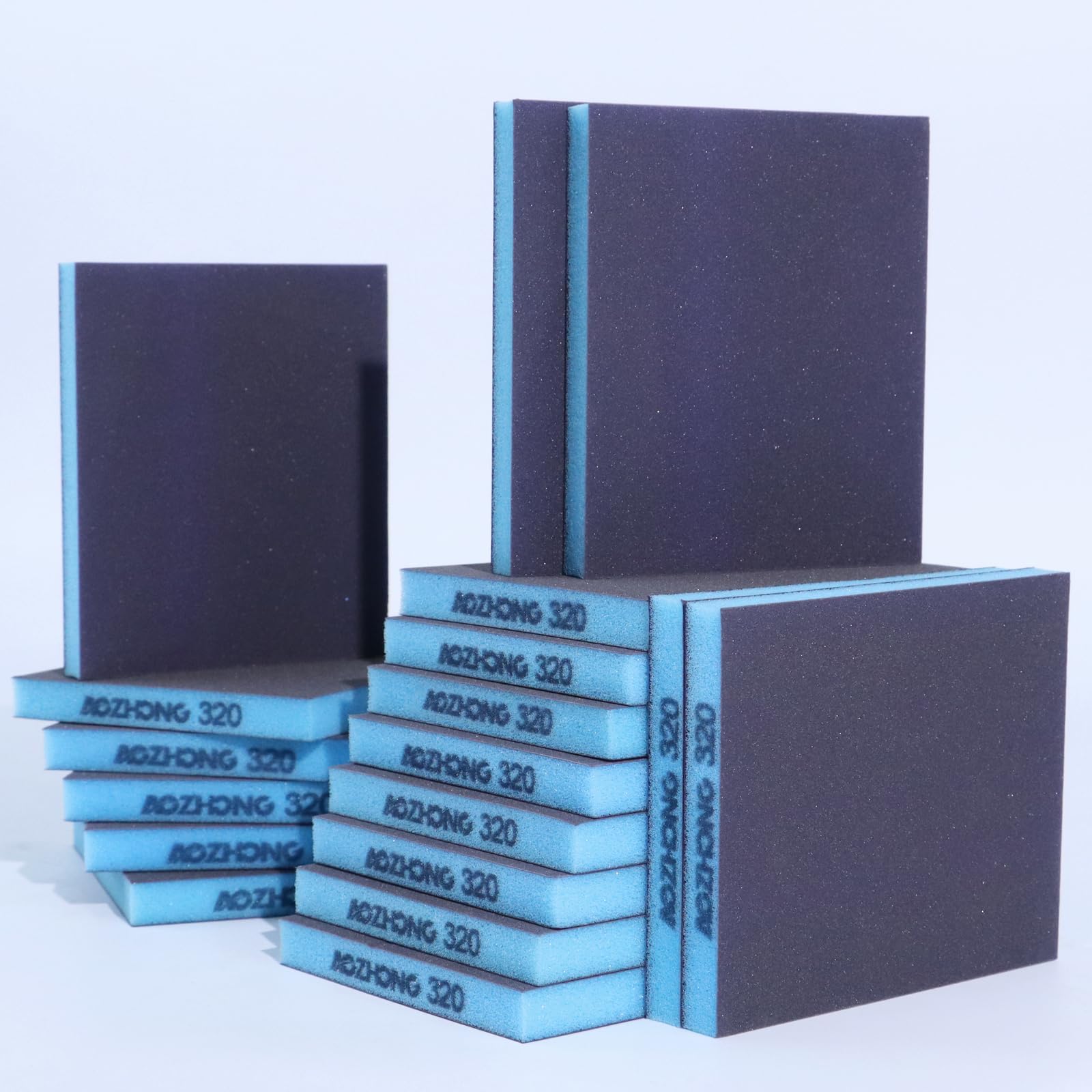 18pcs Sanding Sponge 320 grit Soft Sanding Block Washable and Reusable, Double-Sided Sponge Sanding Blocks Wet Dry Sandpaper Pad for Wood Metal FurniturePaint