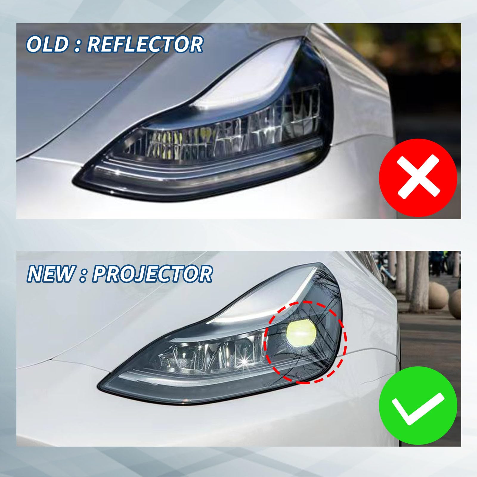 DanVard Headlight Assembly Compatible with Tesla Model 3 / Y 2021 2022 2023 OE Style Front Headlamp Replace 1514952-00-C 151495200C 1514952 (Left Driver Side)