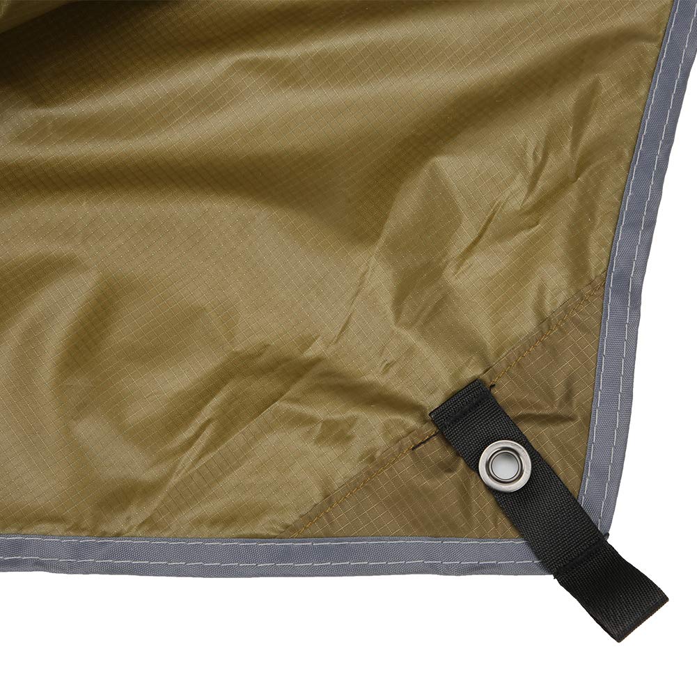 Tappetino da campeggio rombico in poliestere 210T, tenda da sole impermeabile per esterni, angoli a doppio strato rinforzati con anelli in acciaio per tettoia di tenda e amaca (Abbronzatura leggera)