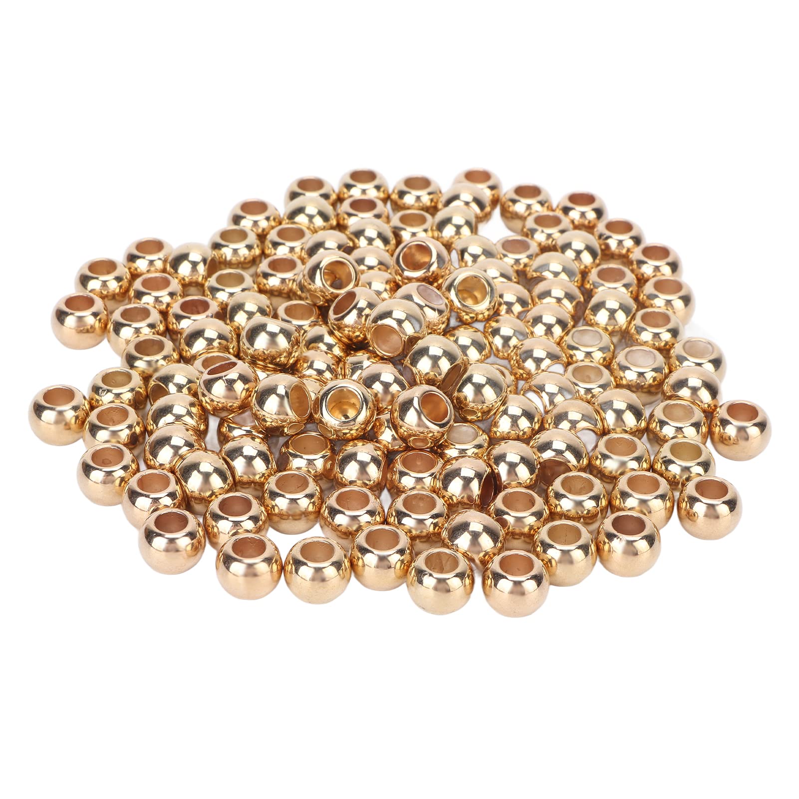 Respicefinem 200Pcs Resin Pony Beads with Glossy and Vibrant Color for Jewelry Decorative Clothes Bags Hair Accessories Indoor Pendants DIY Projects (12mm Gold)