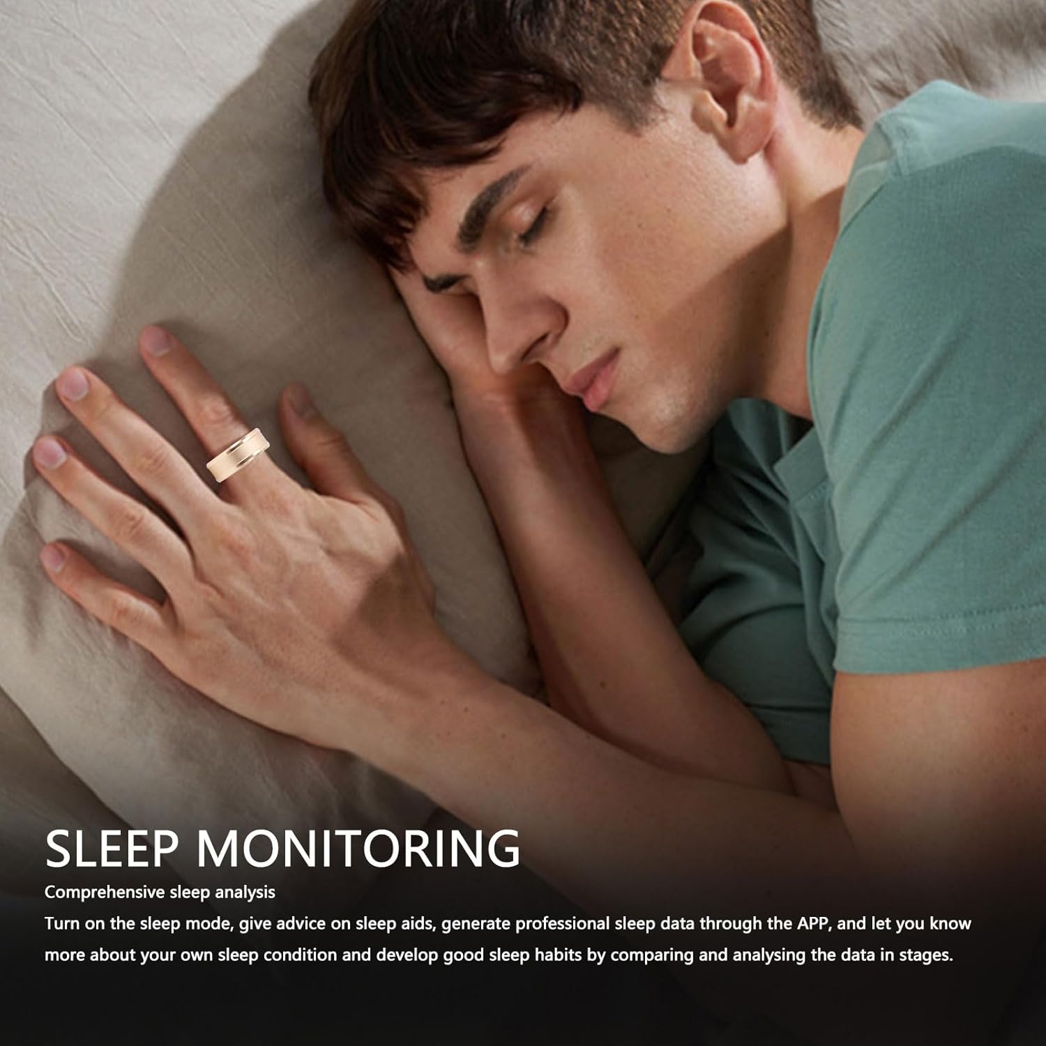 ciciglow Smart Ring Health, Gold Smart Ring, Multifunctional Fitness Ring, 5g Ultra (Size 18, 60mm / 2.4in Inner Diameter)