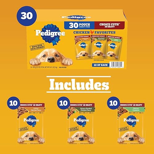 Miniatura 2 de Pedigree Choice Cuts in Gravy - Paquete variado de alimentos húmedos suaves para perros adultos, bolsas de 3.5 onzas, 30 unidades