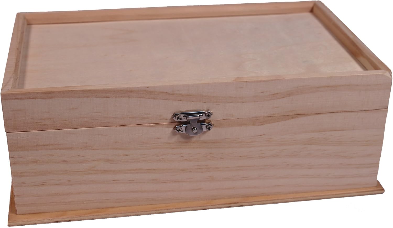 Unfinished Wood Jewelry Box w/ Mirror & Removable