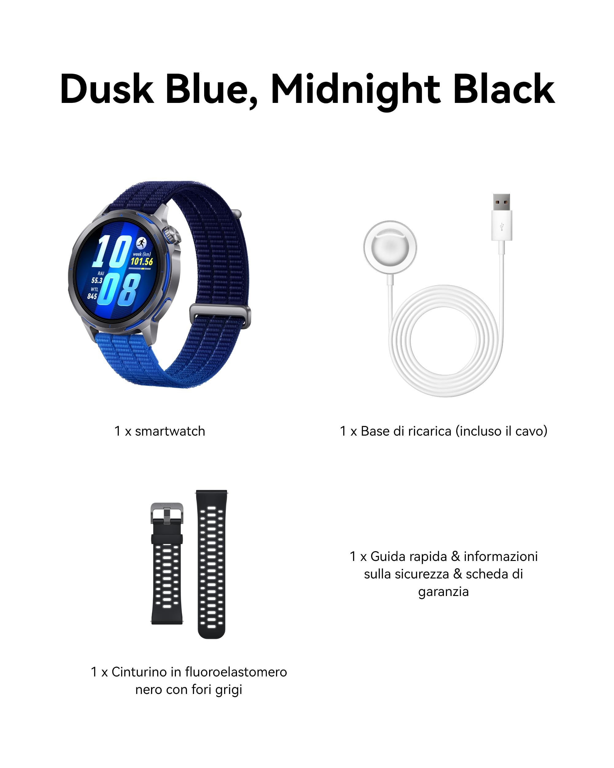 HUAWEI WATCH GT Runner 2 Smartwatch per Uomo, fino a 14 Giorni, Modalità Maratona, Monitoraggio della Salute, HRV, ECG, SpO2, Monitoraggio del Sonno, GPS, Pagamenti NFC, iOS e Android, Blu