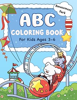 ABC Coloring Book for Kids Ages 3-6: Amusement-Park-Themed