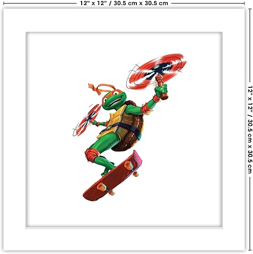 Miniatura 6 de Trends International Gallery Pops Nickelodeon Teenage Mutant Ninja Turtles Mutant Mayhem - Póster de pared de Mikey, 12 x 12 pulgadas, versión de