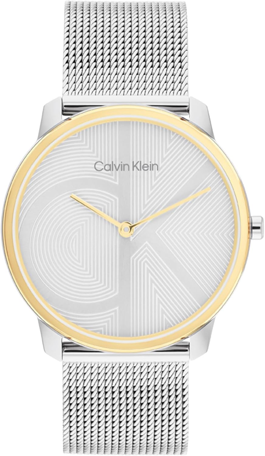 Calvin Klein Analogue Quartz Watch for Men and Women ICONIC Collection Available with Either a Link Stainless Steel Bracelet or a Mesh One