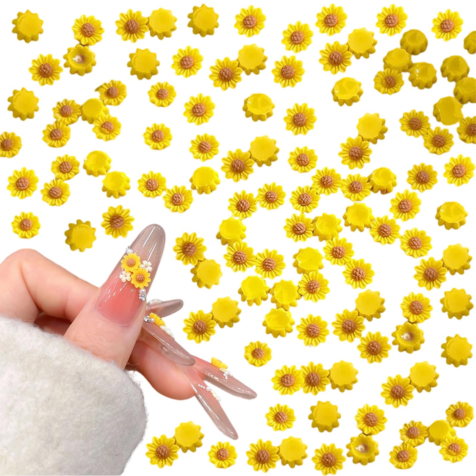 Amazon | ネイルパーツ ひまわり 300個セット 3D 立体 花 可愛い