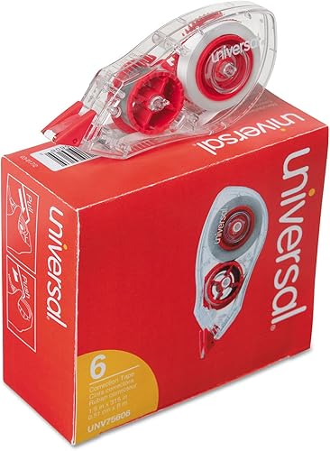 Miniatura 4 de Universal 75606 Cinta correctora con dispensador bidireccional, no recargable, 1/5 pulgadas x 315 pulgadas, paquete de 6
