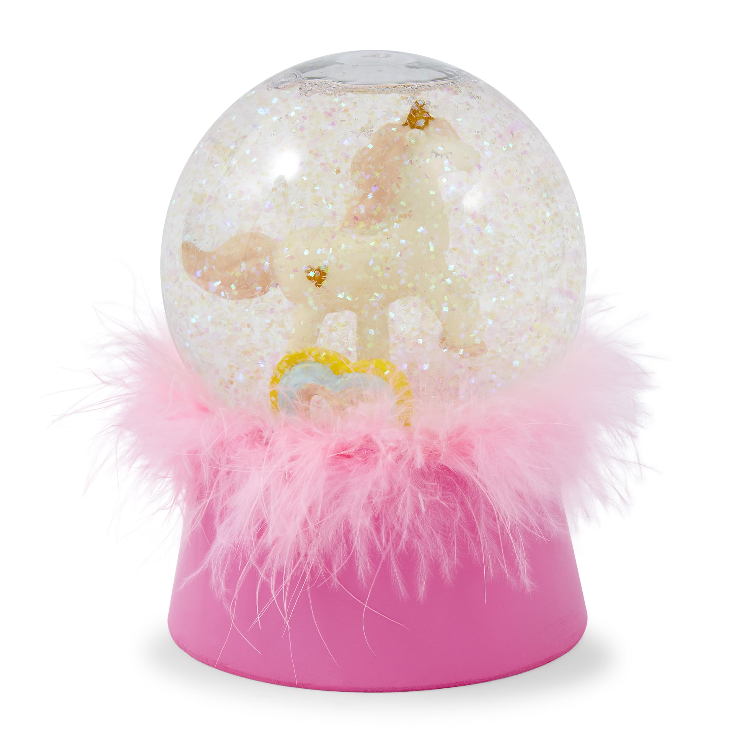 Mousehouse Gifts Trotting With Fluffy Base Cute Colourful Unicorn Snow Globe (Trotting With Fluffy Base)