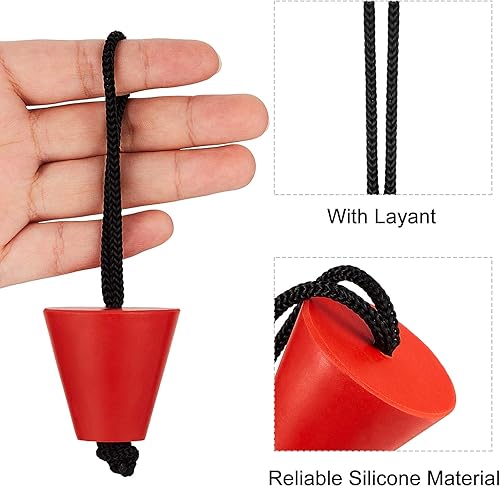 Miniatura 3 de Kit de tapones universales para kayak, 8 piezas, tapones de silicona para drenaje, tapones de drenaje con cordón