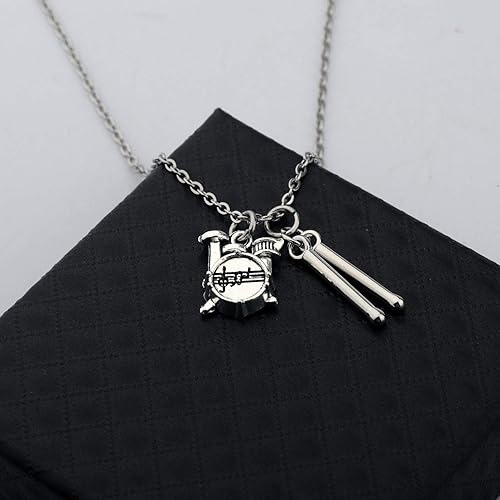 Miniatura 3 de CENWA Baquetas de batería colgantes Kit de batería músico percusión joyería de batería banda de reproductor de batería regalos