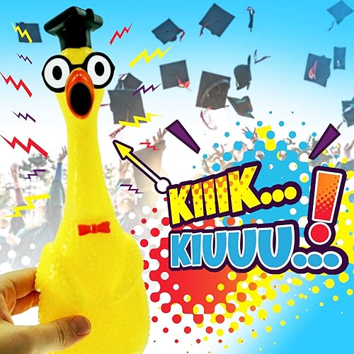 Miniatura 8 de JA-RU Squeeze Me - Juguete de pollo de goma 3 unidades surtidas broma de pollo grande para apretar novedad gritando pollo de goma para niños