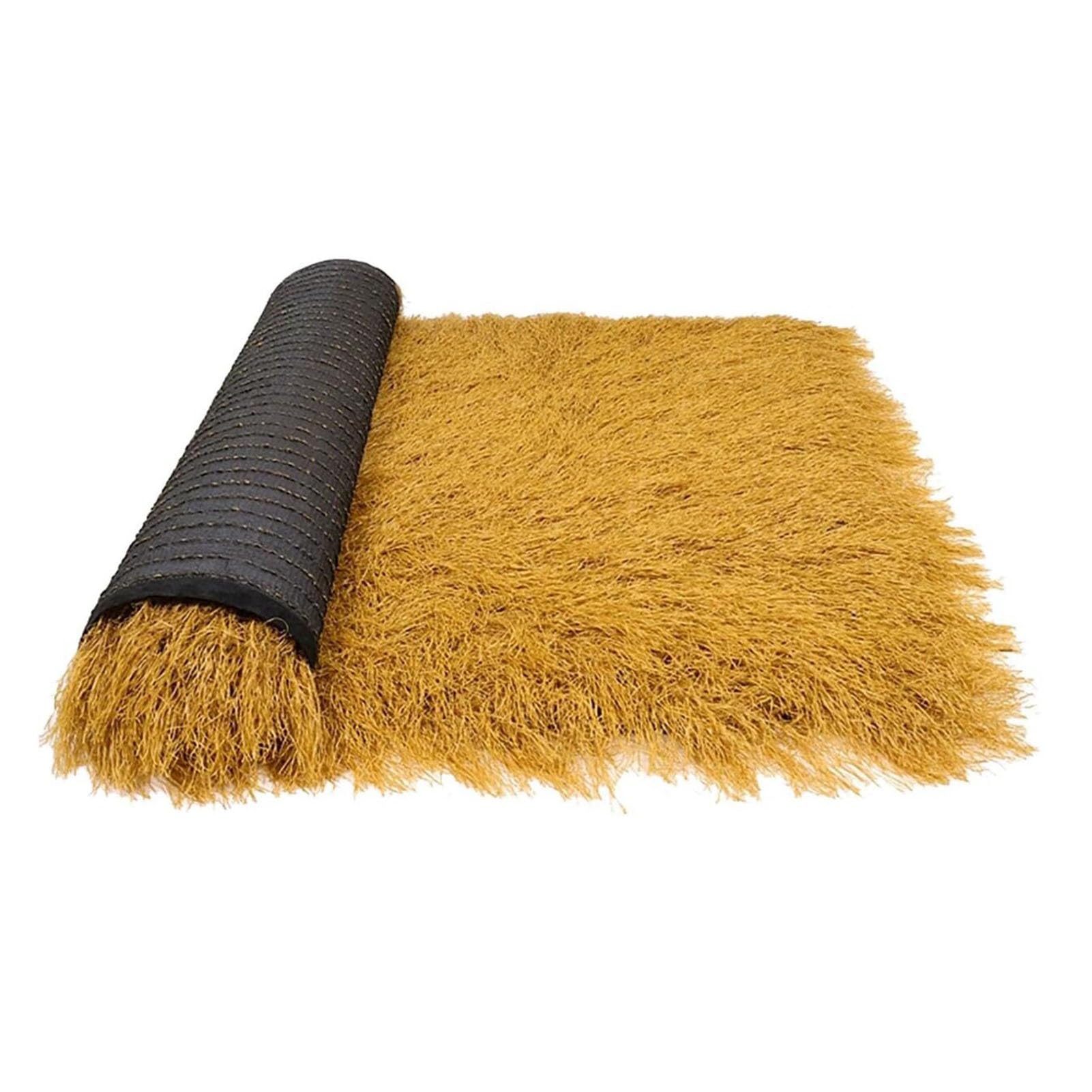 Syntetyczna strzecha do baru Tiki - sztuczna słomiana rolka dachowa idealna do małych domów, patio, pawilonów plażowych i imprez (1,5 x 2 m) - odporna na promieniowanie UV łatwa instalacja