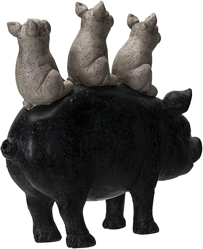 Miniatura 4 de Pacific Giftware Animal Farm Barnyard - Estatua de figura de resina apilada en cerdo