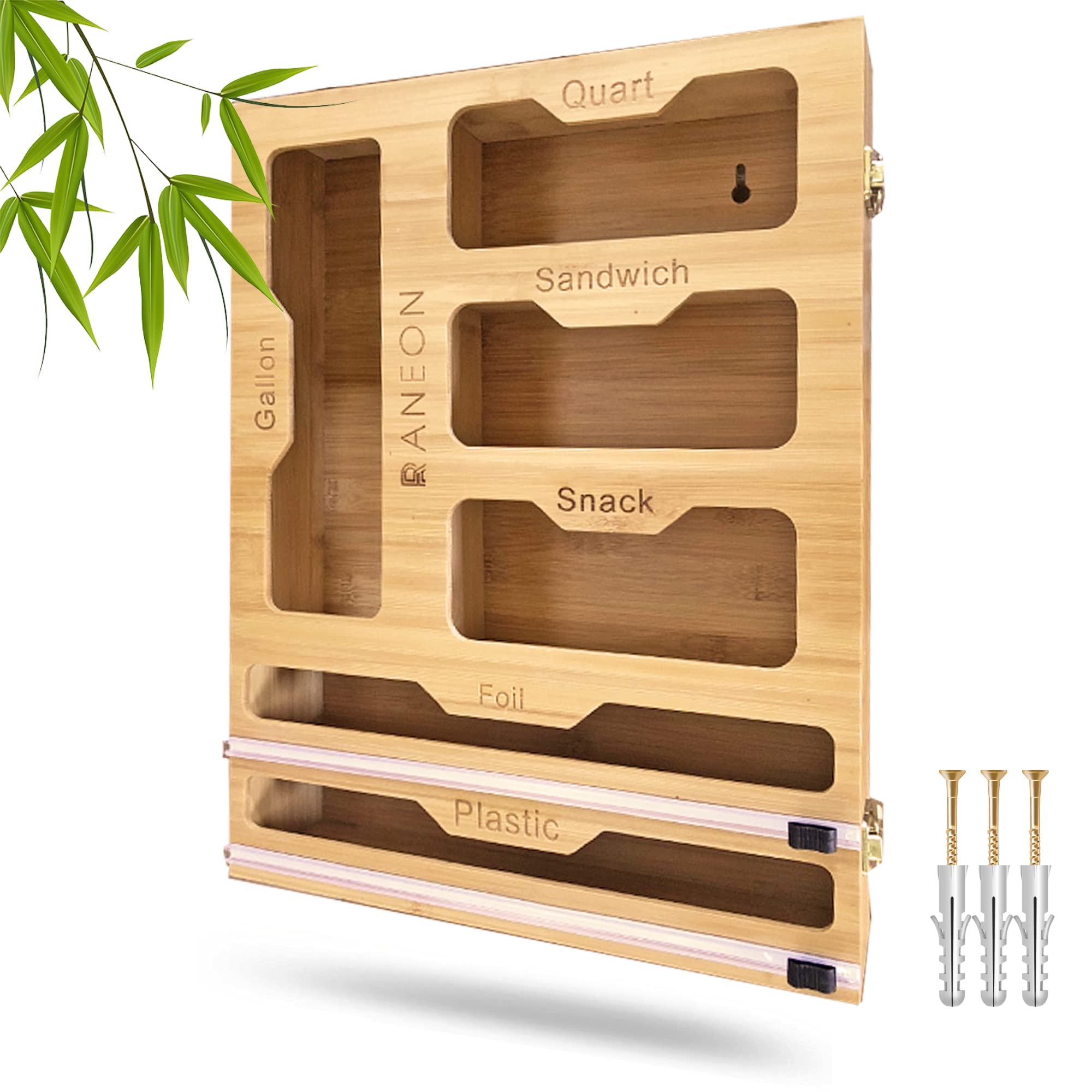 Photo 1 of [cracked] RANEON, Bamboo Ziplock Bag Organizer
