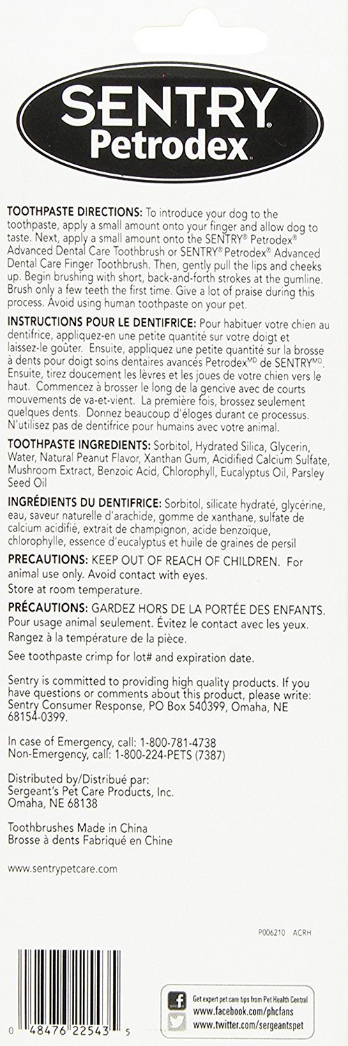 Petrodex Sentry Natural Peanut Flavor Pet Dental Kit, 2.5-Ounce (2 Kits) - image 2