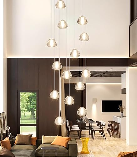 Miniatura 6 de Candelabros modernos de 14 luces para entrada de techo alto, escalera, luces largas, lámpara de techo LED, luz de techo de burbujas, ajuste de