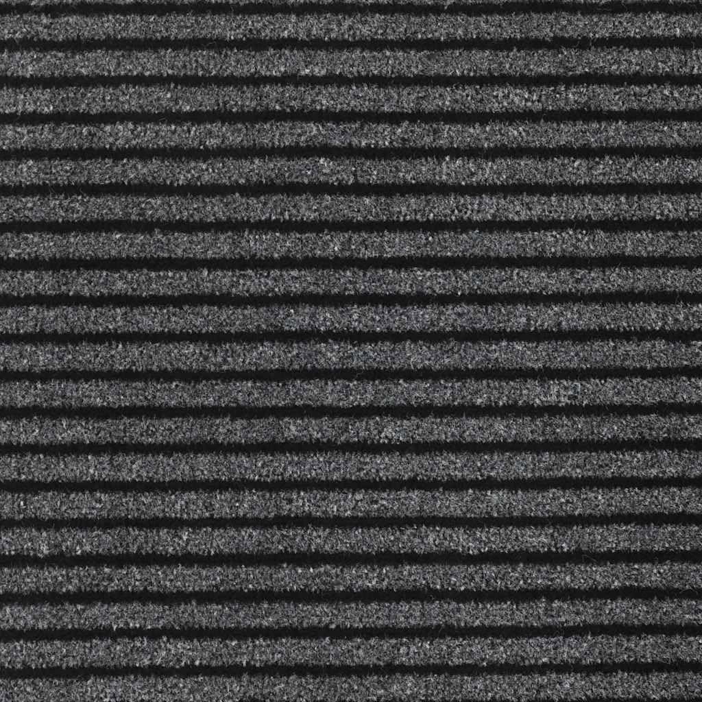 Zerbino a Strisce Nere e Grigie 115x200 cm,Zerbino Ingresso,Zerbino Impermeabile,Lavabile,Resistente allo Sporco,Tappetino Antiscivolo -4105597