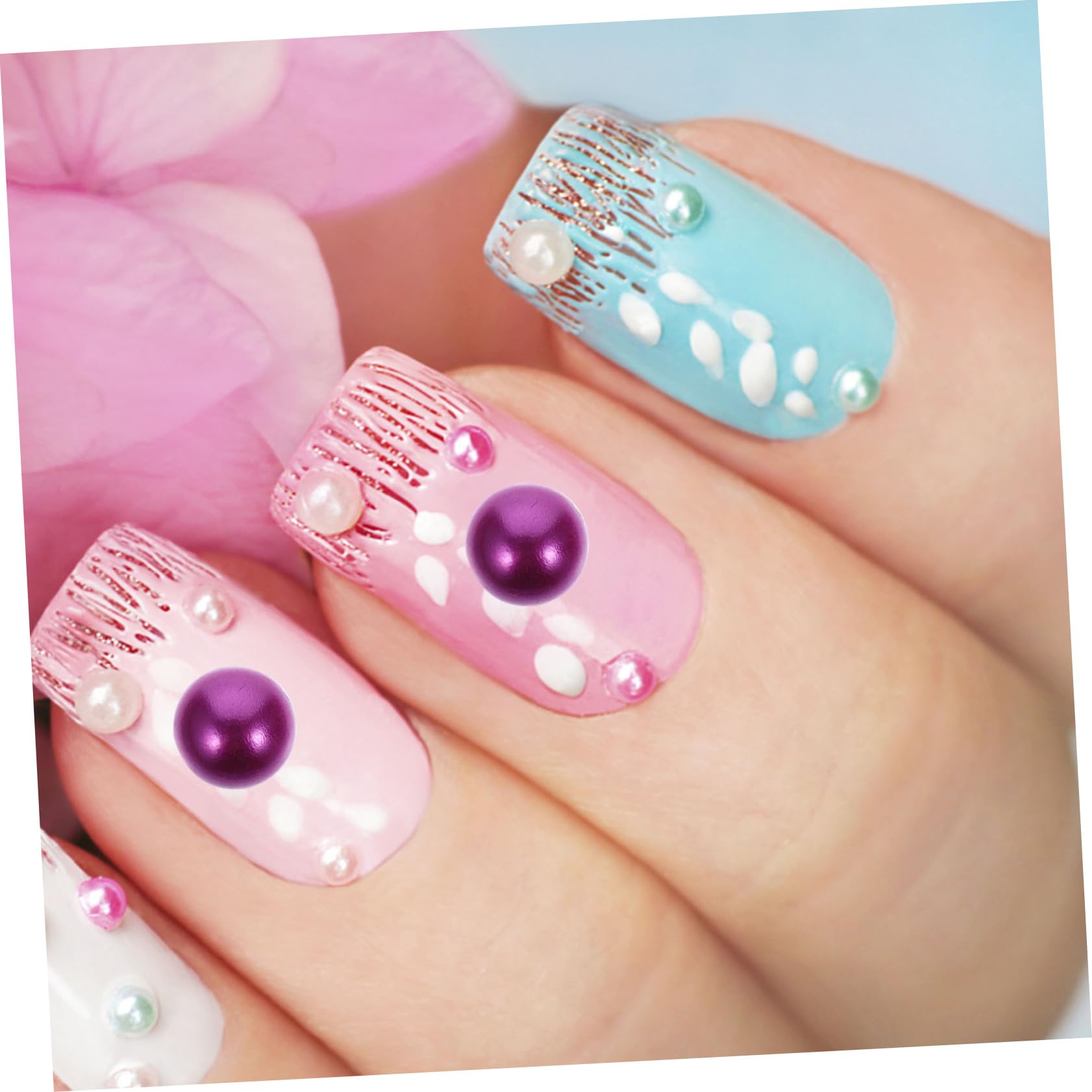 3 Pezzi Decorazioni Unghie Multi Sacchetti Adesivi Nail Art Eleganti Accessori per Manicure Facile Utilizzo Resistente All Usura per Personale
