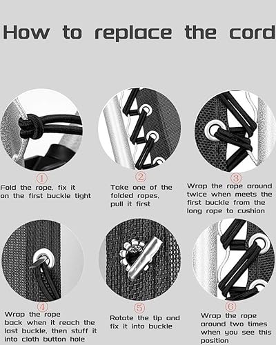 Miniatura 6 de YHANDY Cable de repuesto para silla de gravedad cero, cordones de repuesto universales, kit de reparación elástico para silla de descanso,