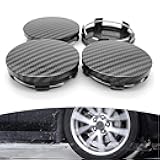 4 PCS Car Wheel Center Hub Cover, Carbon Fiber Wheel Hub Center Cap, ABS Scratch-resistant Wheel Hub Modification Decoration, Snap-in 60MM Outer Diameter Replace, for Most Cars (#60MM)