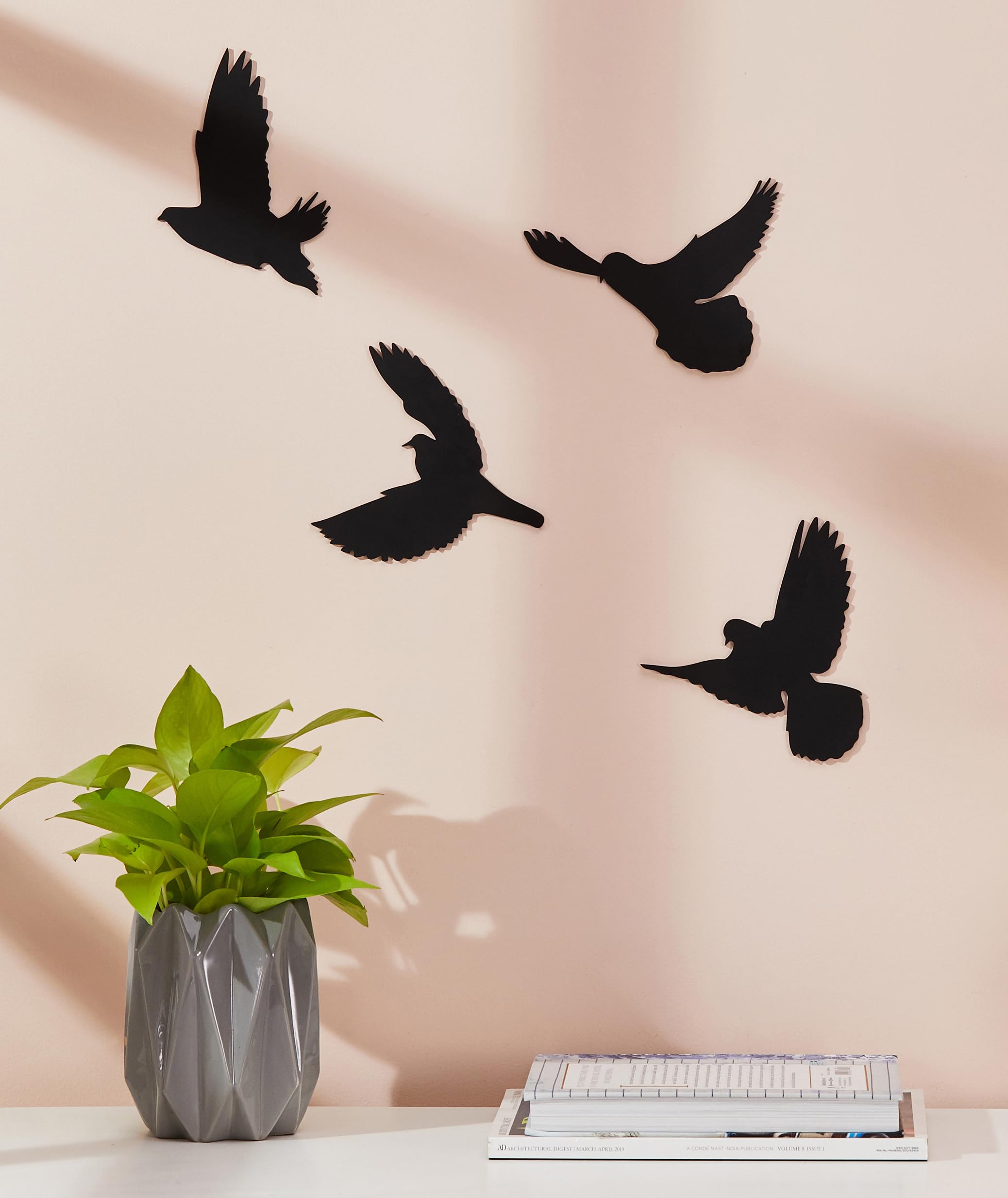 Amazon Brand - Solimo MDF Bird Wall Plaque for Home Decor, Office and Gift