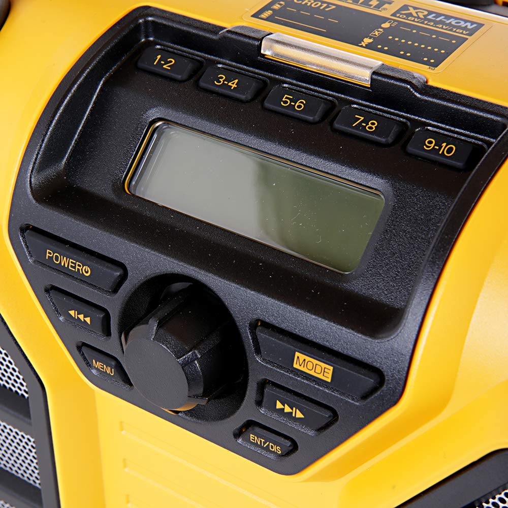 DeWalt DCR017-QW - Radio para obras, batería/cable, con función de carga, batería Li-Ion