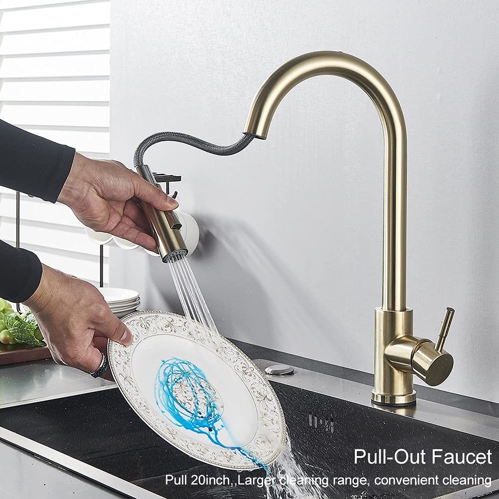 Touch Control d Kitchen Faucet - Setive Sensor Mixer Tap per cucina - Spazzola moderna d h - Design facile estraibile per la massima comodità