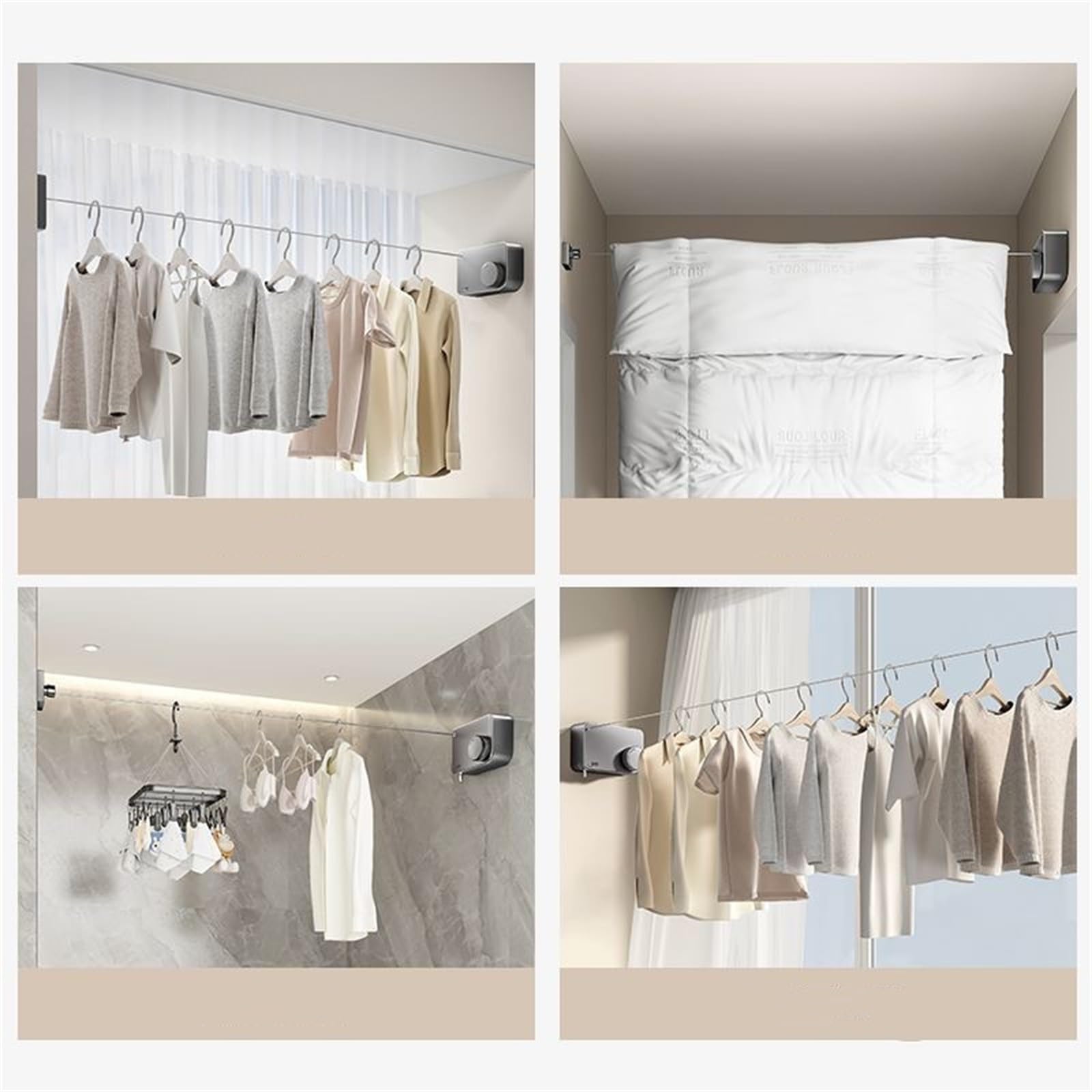 Ausziehbare Wäscheleine Unsichtbare Wäscheleine for den Innenbereich, Fenster, Wäschetrocknung, Badezimmer für Badezimmer, Hotel