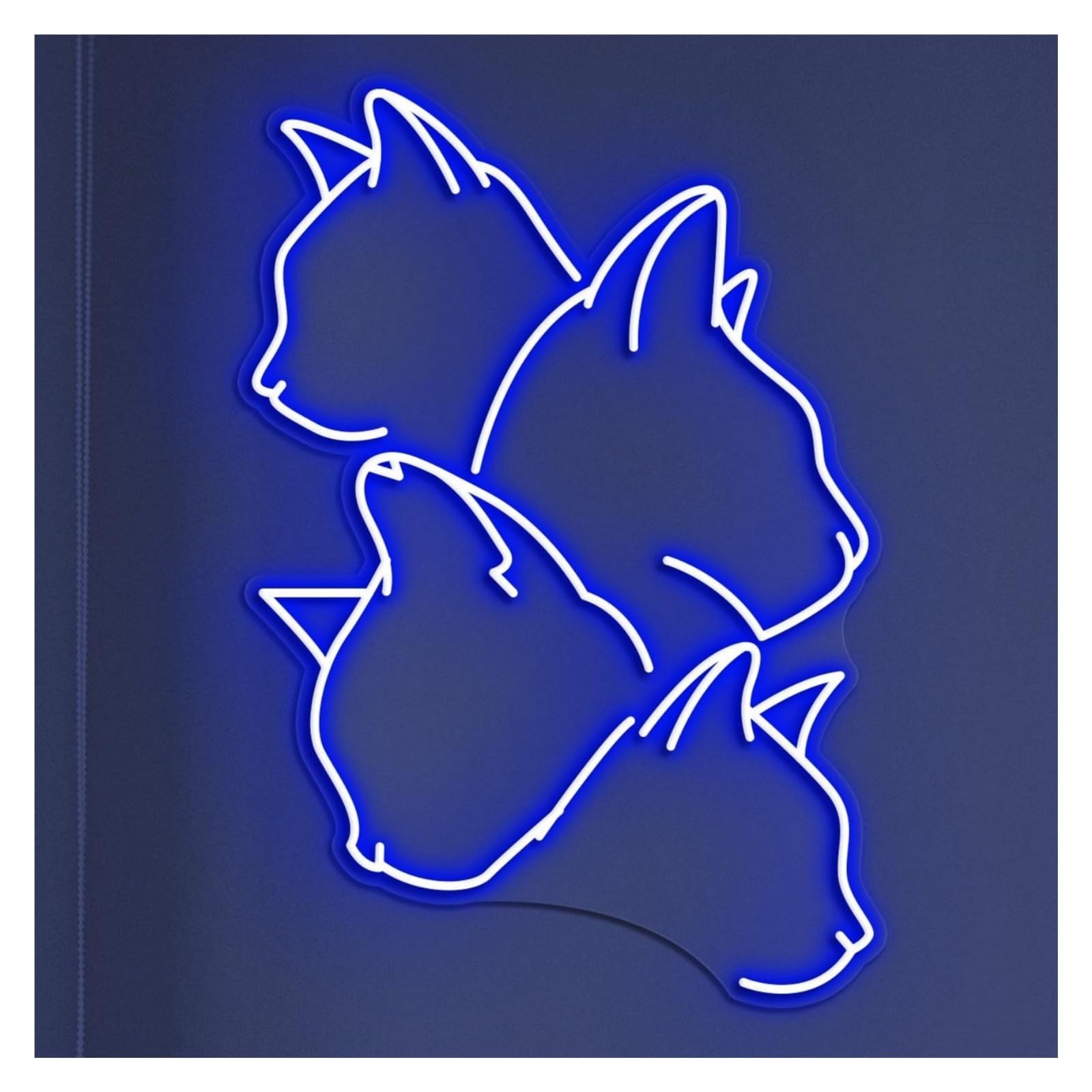 RONGCH Hanging Art Neon Signs Cute Cats Neon Sign, Suitable for Pet Shop Kids Room Decor with Brightness Adjustable 58cm(B)
