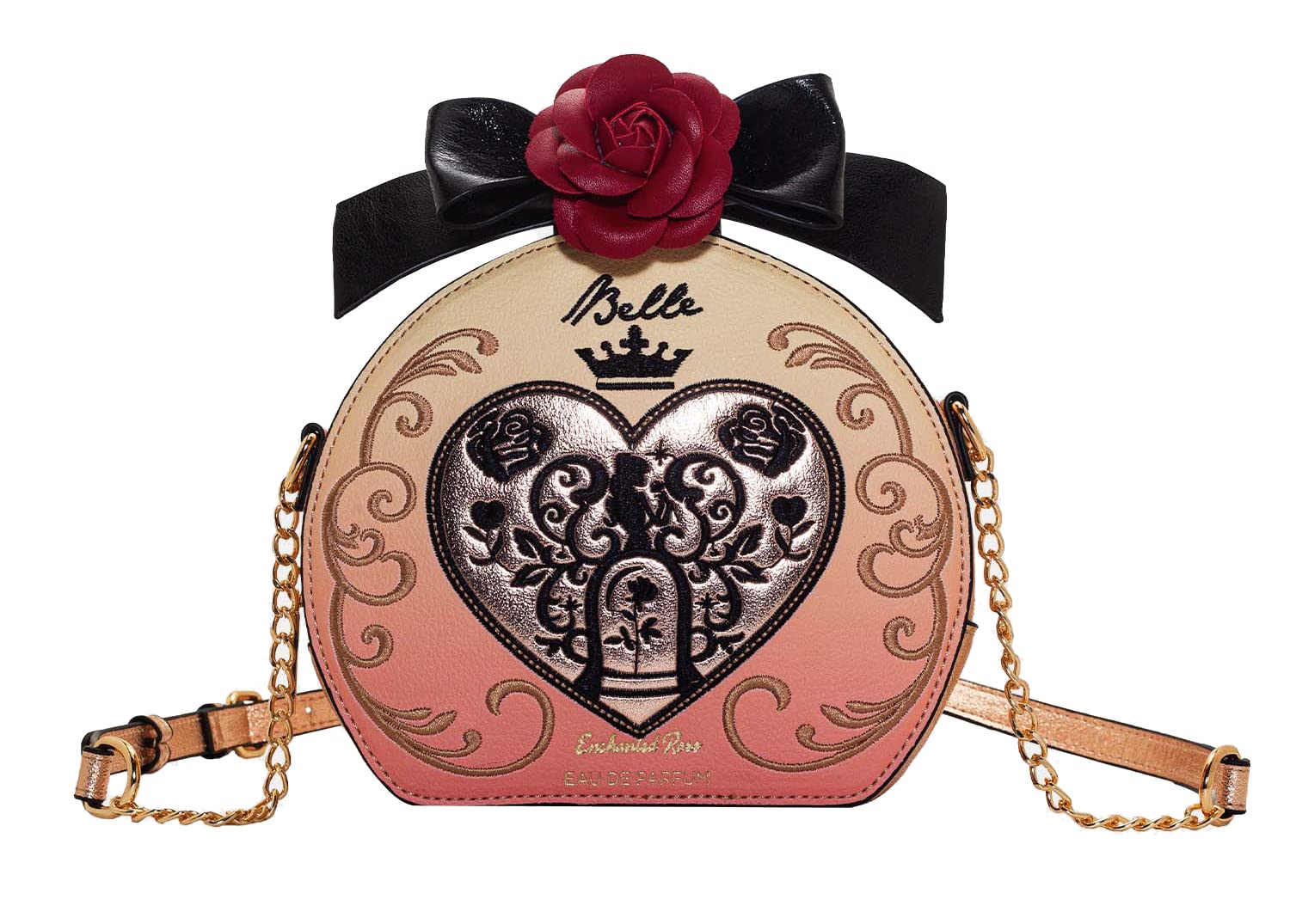 Danielle Nicole X Disney Beauty and the Beast Belle Perfume Crossbody - Fashion Cosplay Disneybound Cute Crossbody Bags, Multicolor