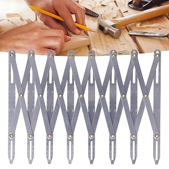 Aluminum Expanding Sewing Gauge, Adjustable Button Guide Measure, Quilting Marking Equal Space Divider Tool, Multifunctional Button Guide Spacing Device for Craft, Pleat, Button