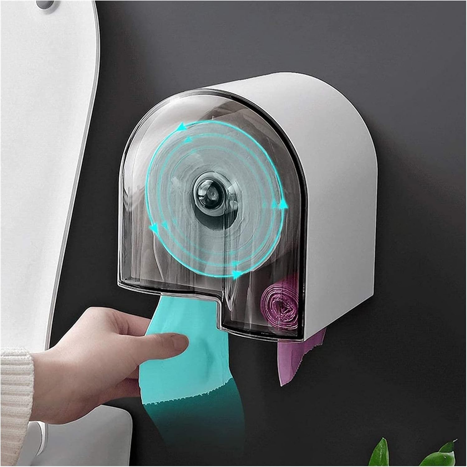 Free Standing Toilet Paper Holder Toilet Paper Holders Adhesive Toilet Paper Roll Holder Bathroom Tissue Box Paper Towel Dispenser Wall Mount Translucent White Toilet Paper Holders
