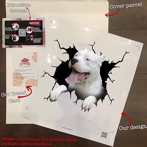 Miniatura 3 de Pegatina Dogo Argentino Dogo Argentino Adhesivo trasero resistente a la intemperie Pegatinas de coche para cara divertida Bumber Ventana Pegatinas