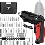 JENABOM 47 in 1 Electric Screwdriver Cordless Rechargeable Small Power Drill Set 3.6V Drill 3Nm Max Torque Electric Rotatable with LED Light Screwdriver, (Pink & Black)