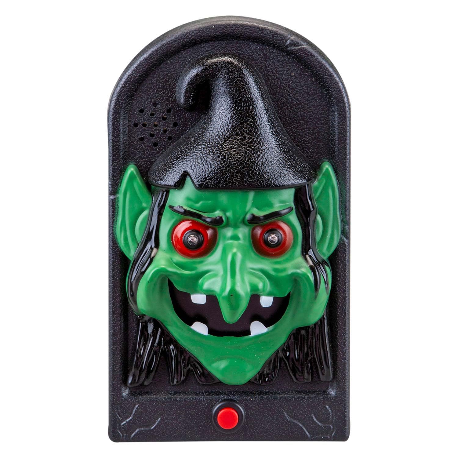 Vfm E-Store Witch - Halloween Spooky Doorbell With Flashing Led Lights Trick Or Treat Spooky Halloween Parties, Creepy, Fright, Costume, Fancy Dess Accessories And Props