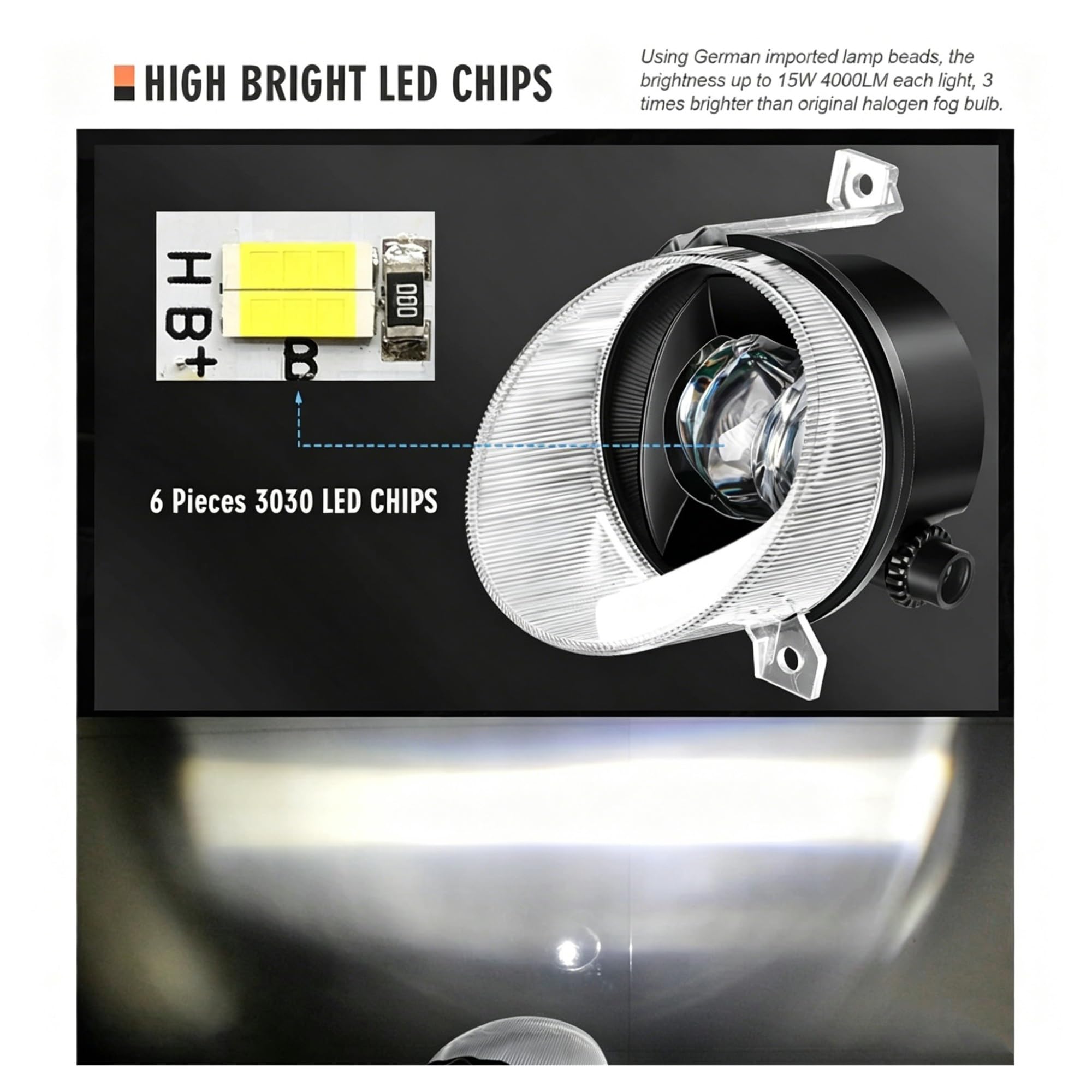 Faro Delantero Para VW Para Scirocco 3/III 2008 2009 2010 2011 2012 2013 2014 Luz Antiniebla LED 30W 8000LM Canbus Accesorios Lámpara Antiniebla Coche Faros Antiniebla