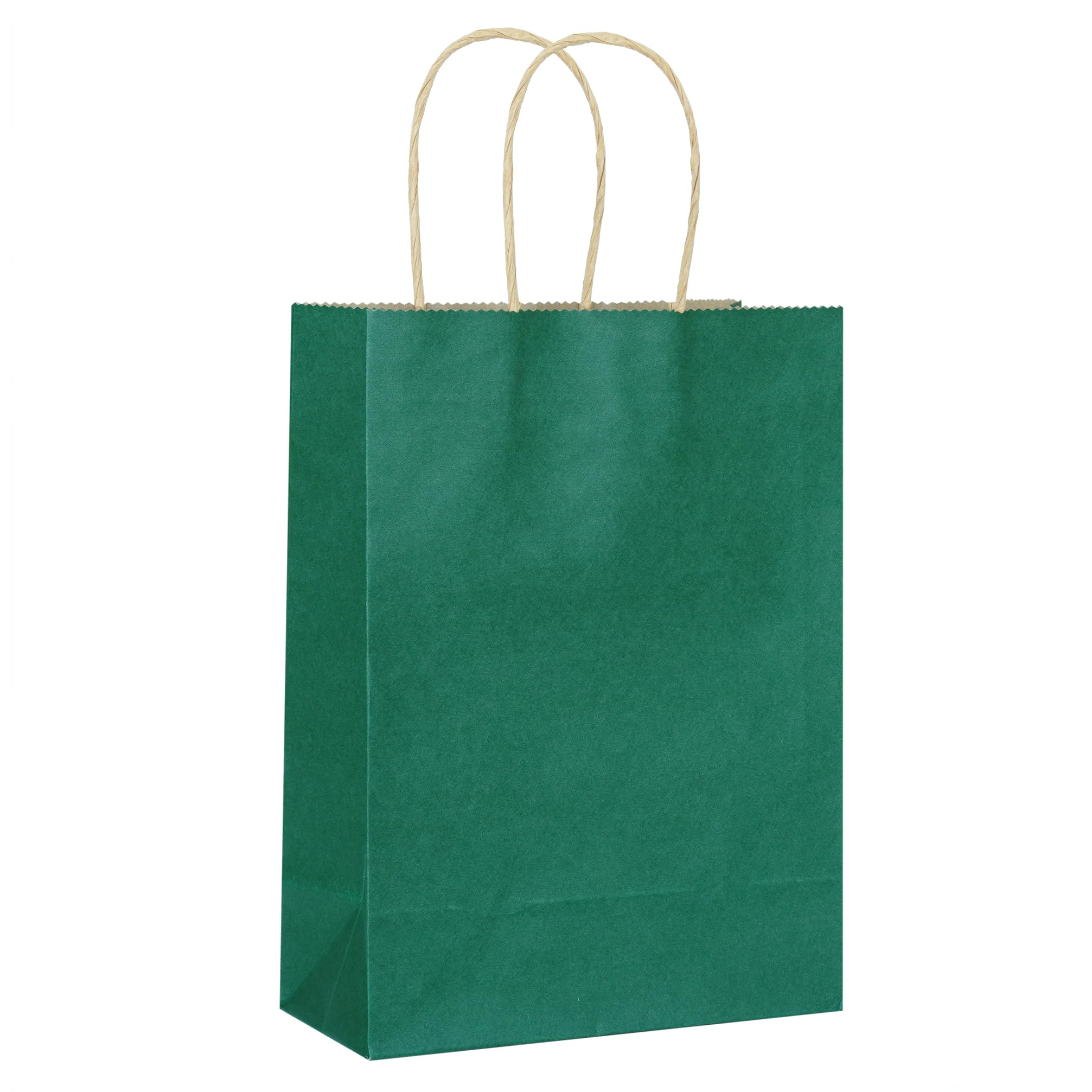 ADIDO EVA 25 PCS Small Gift Bags Kraft Paper Bags with Handles for Party Favor (Dark Green, 8.2 x 6 x 3.1 in)