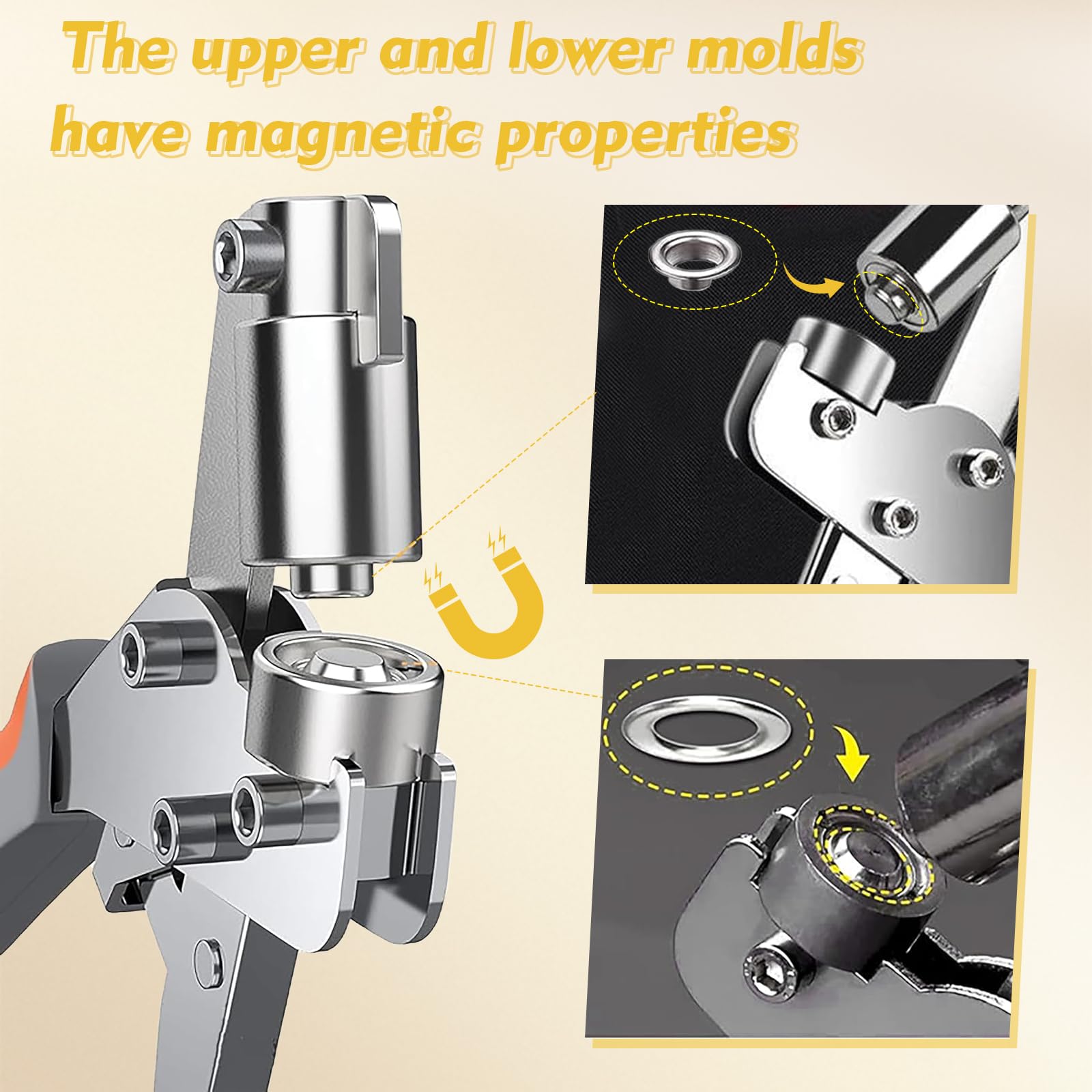 Magnetic Eyelet Punch Kit (10MM+6MM) Includes A Tool Bag - Image 4