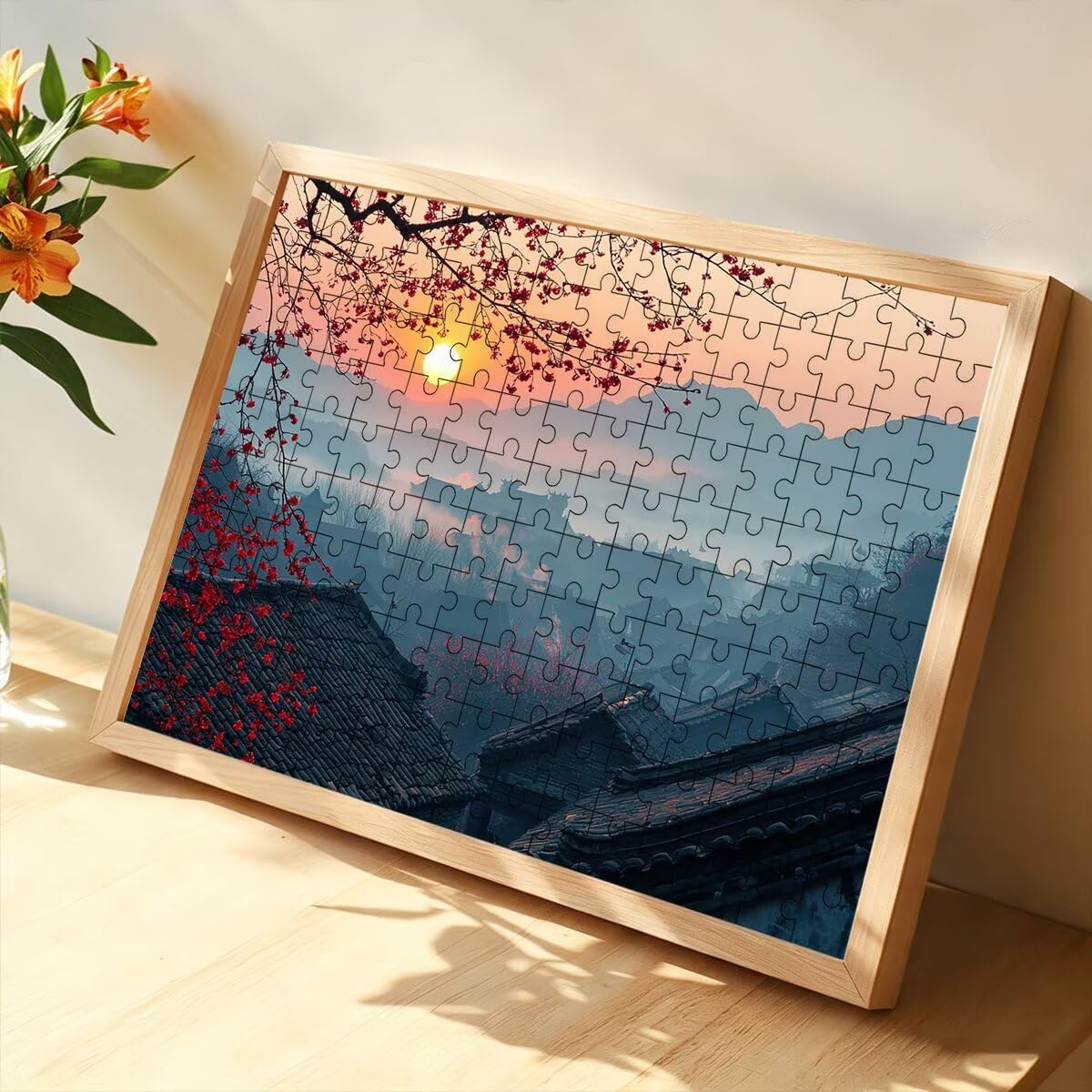 Puzzle 1500 Pezzi Retro, Puzzle Adulti Paesaggi in Legno, 87x57cm -1465