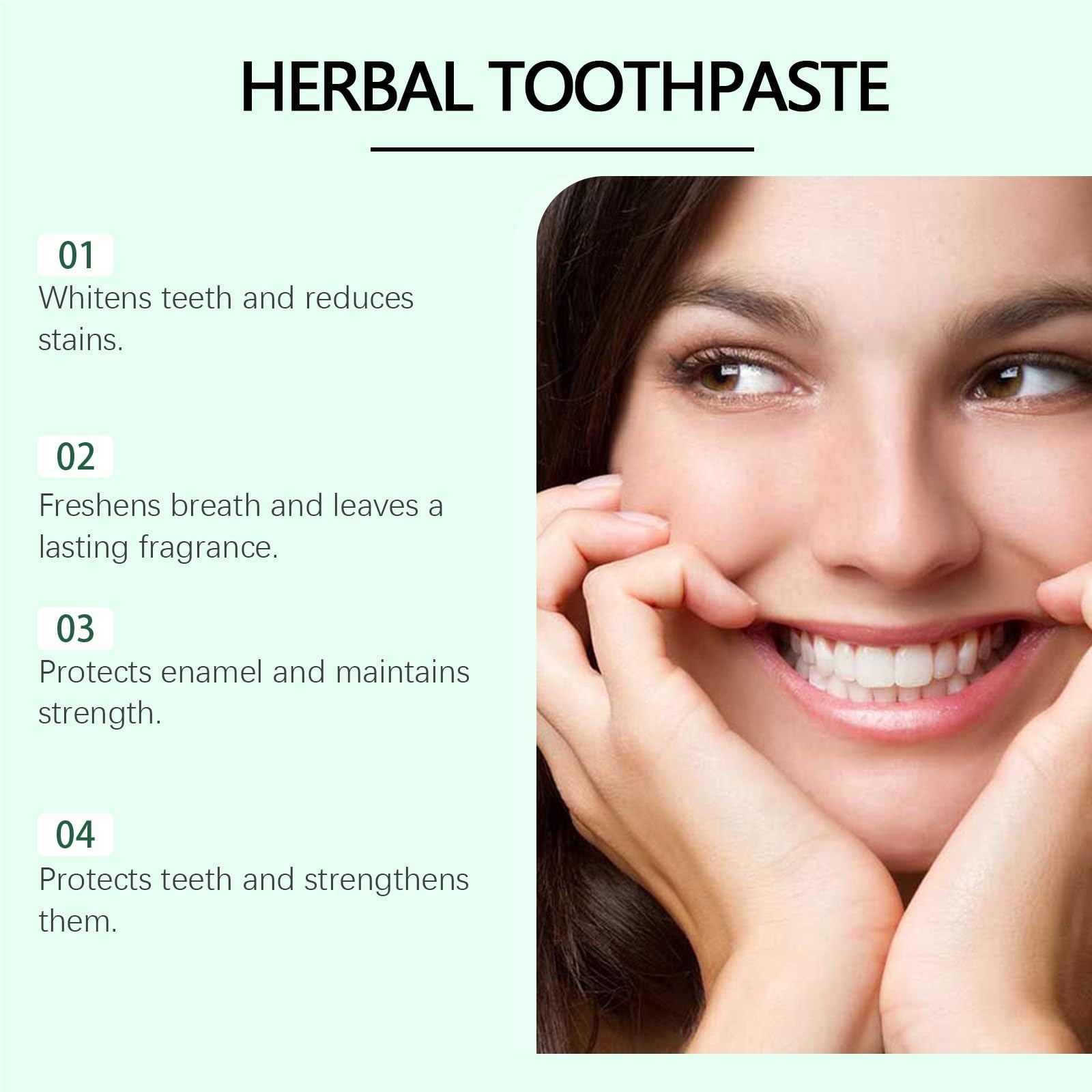 Pasta de dientes refrescante a base hierbas, 120 g: ilumina los, refresca el aliento y proporciona cuidado dental diario por la mañana noche(3pcs)