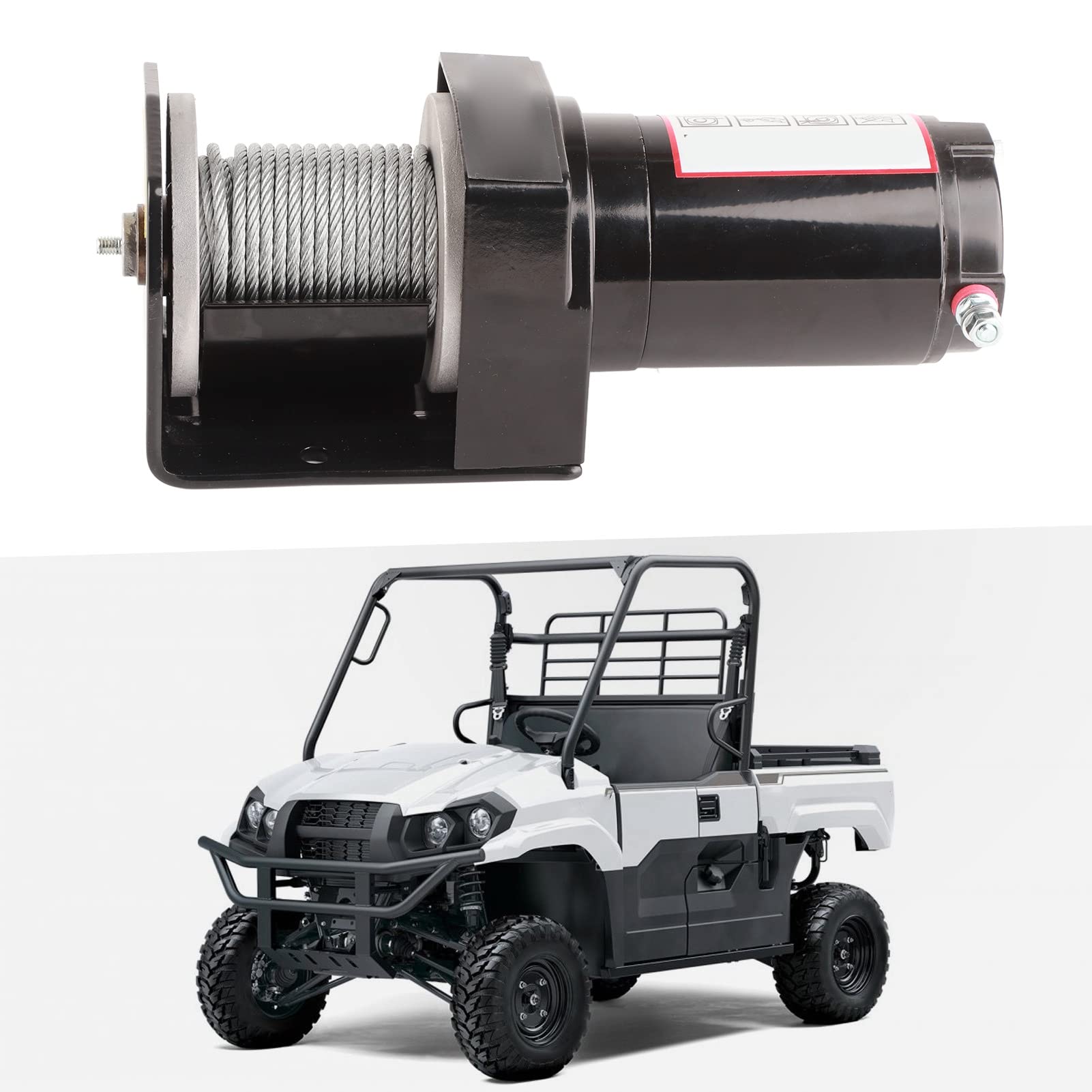 Elektryczna Wciągarka Holownicza ze Zdalnym Sterowaniem, Niski Poziom Hałasu, DC 12 V, 2500 Funtów do Pojazdów ATV UTV – Wszechstronna i Wydajna