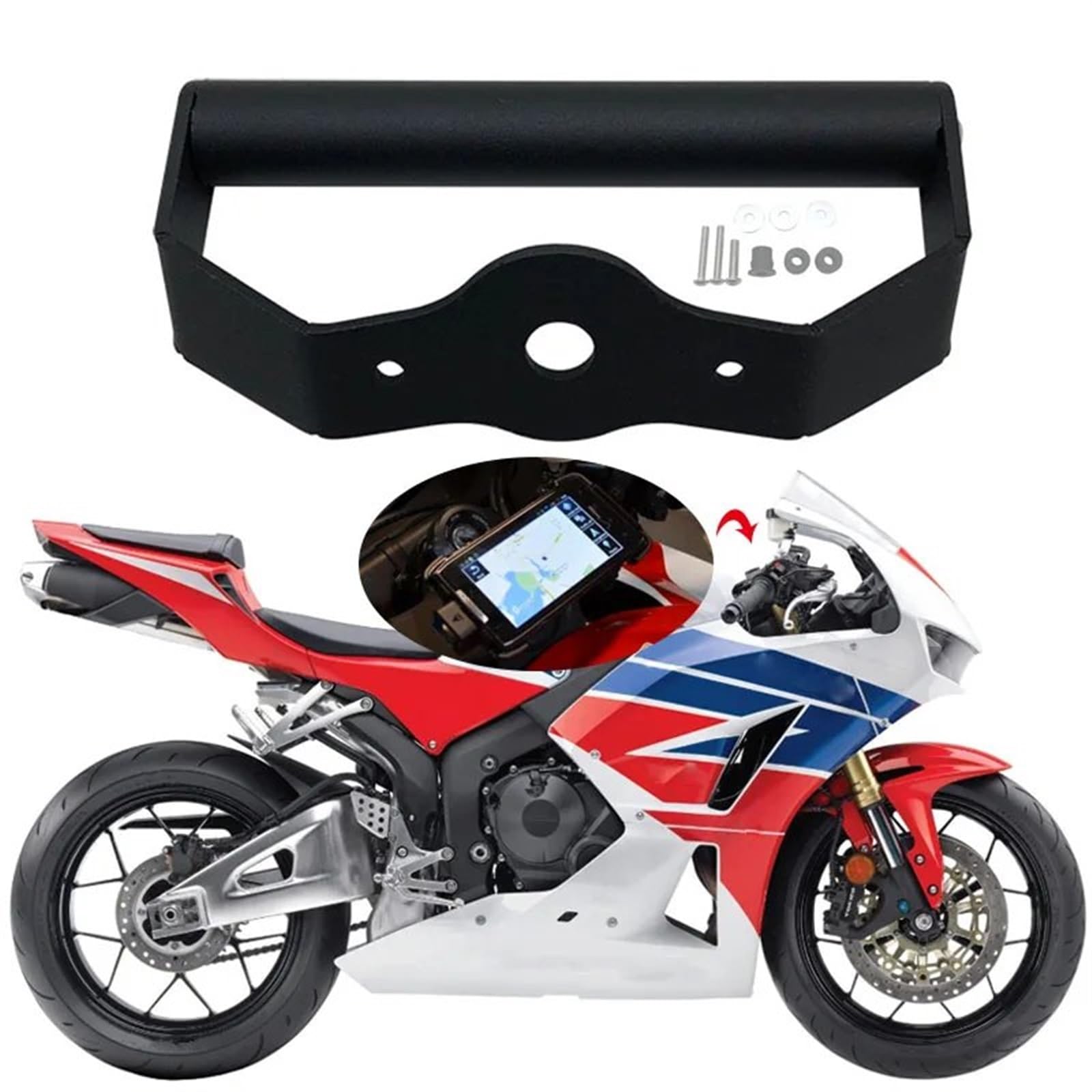 Soporte Navegación GPS Soporte Navegación para Motocicleta, Soporte para Teléfono Barra Delantera Soporte para CBR600RR CBR600 RR para CBR 600RR para CBR 600 RR 2021-2023 Soporte para Navegación GPS