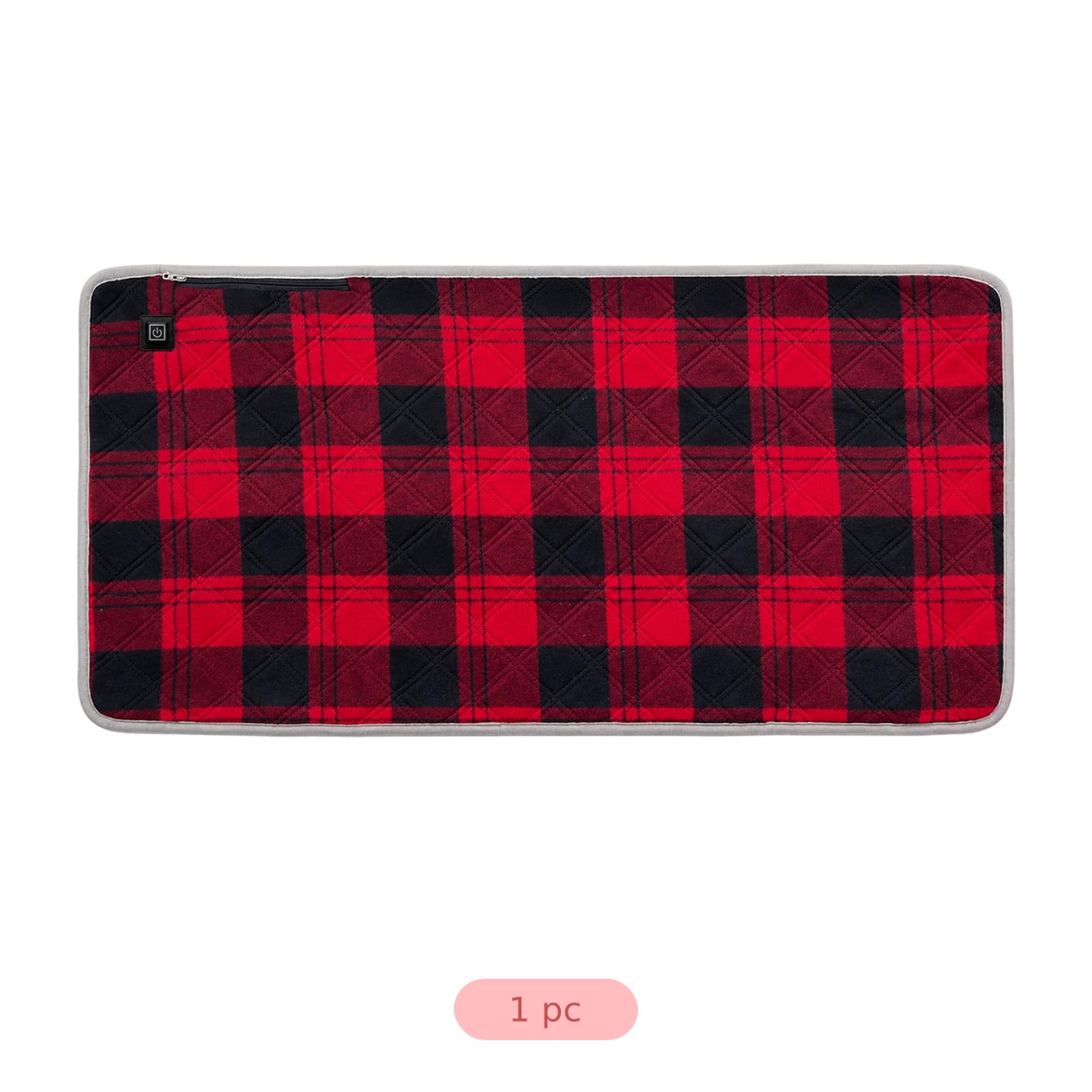 Cuscino riscaldante elettrico a quadri, USB, 89,9 x 45 x 1,5 cm, 4 zone di riscaldamento, 3 temperature regolabili, per sacco a pelo, sedia da ufficio, auto, animali domestici, campeggio all'aperto