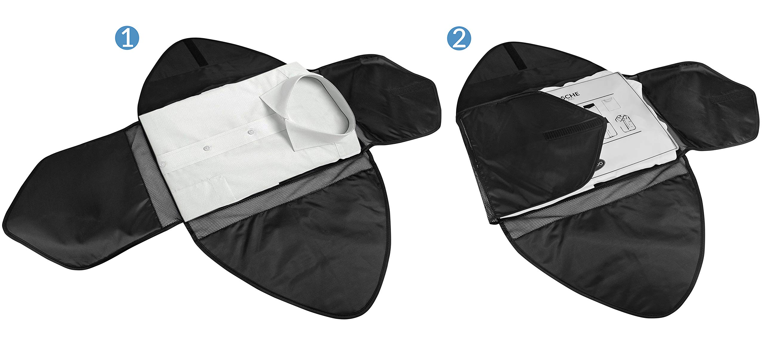 TRAVANDO Hemdentasche mit Falthilfe Koffer Hemden Knitterfrei Hemd packen Blusen Kleidersack Kleidertasche Packtasche Hemdenhülle Reiseutensilien Hemdtasche Organizer Business Anzug
